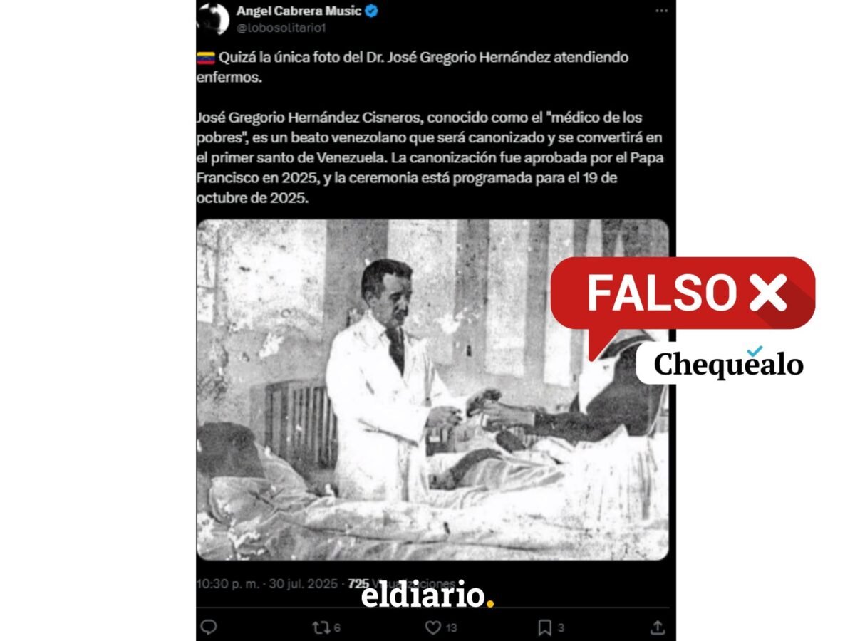 ¿Es real la foto de José Gregorio Hernández atendiendo a una paciente?