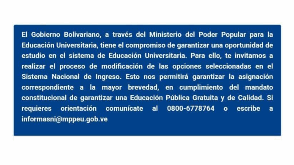 Resultados OPSU 2025: cómo modificar las opciones universitarias y postular a la segunda fase