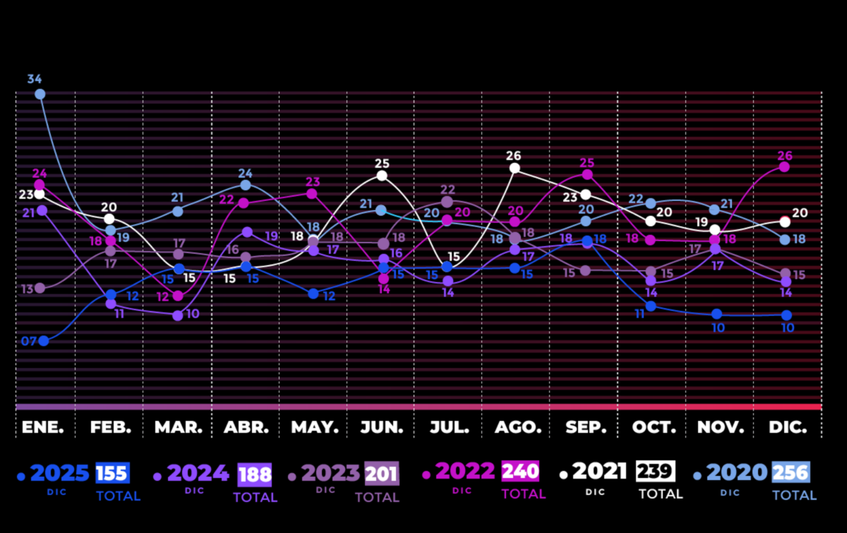 Utopix registró 155 femicidios en Venezuela durante 2025: en diciembre se contabilizaron 10 casos