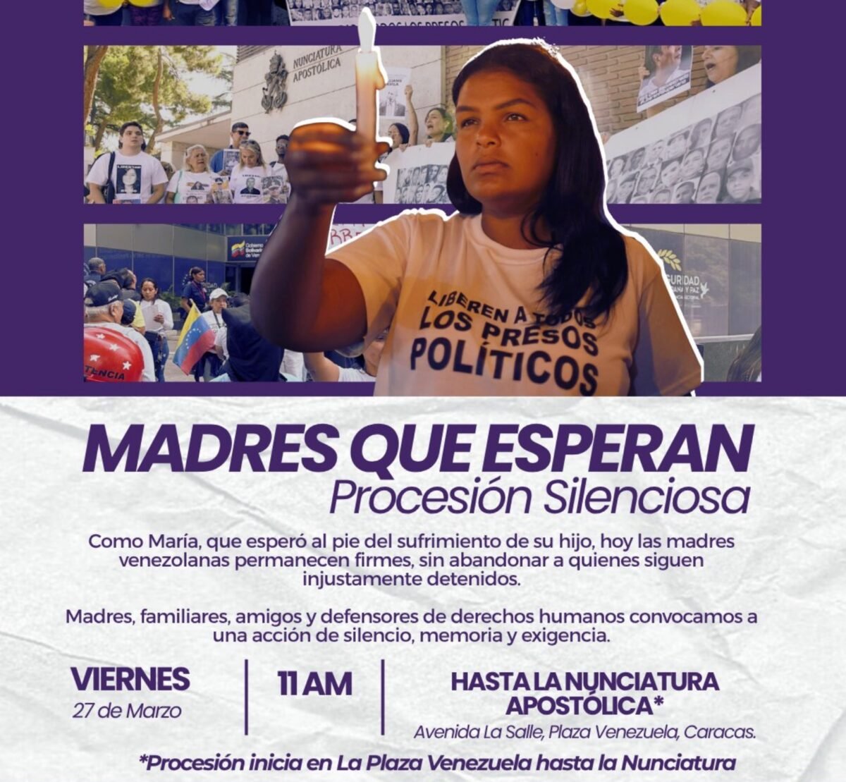 Clippve convocó una procesión silenciosa hasta la Nunciatura Apostólica de Caracas 