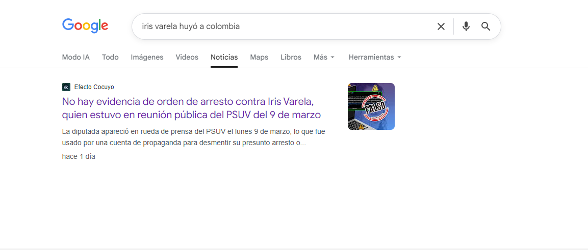 ¿La diputada Iris Varela huyó a Colombia por una orden de arresto en su contra?