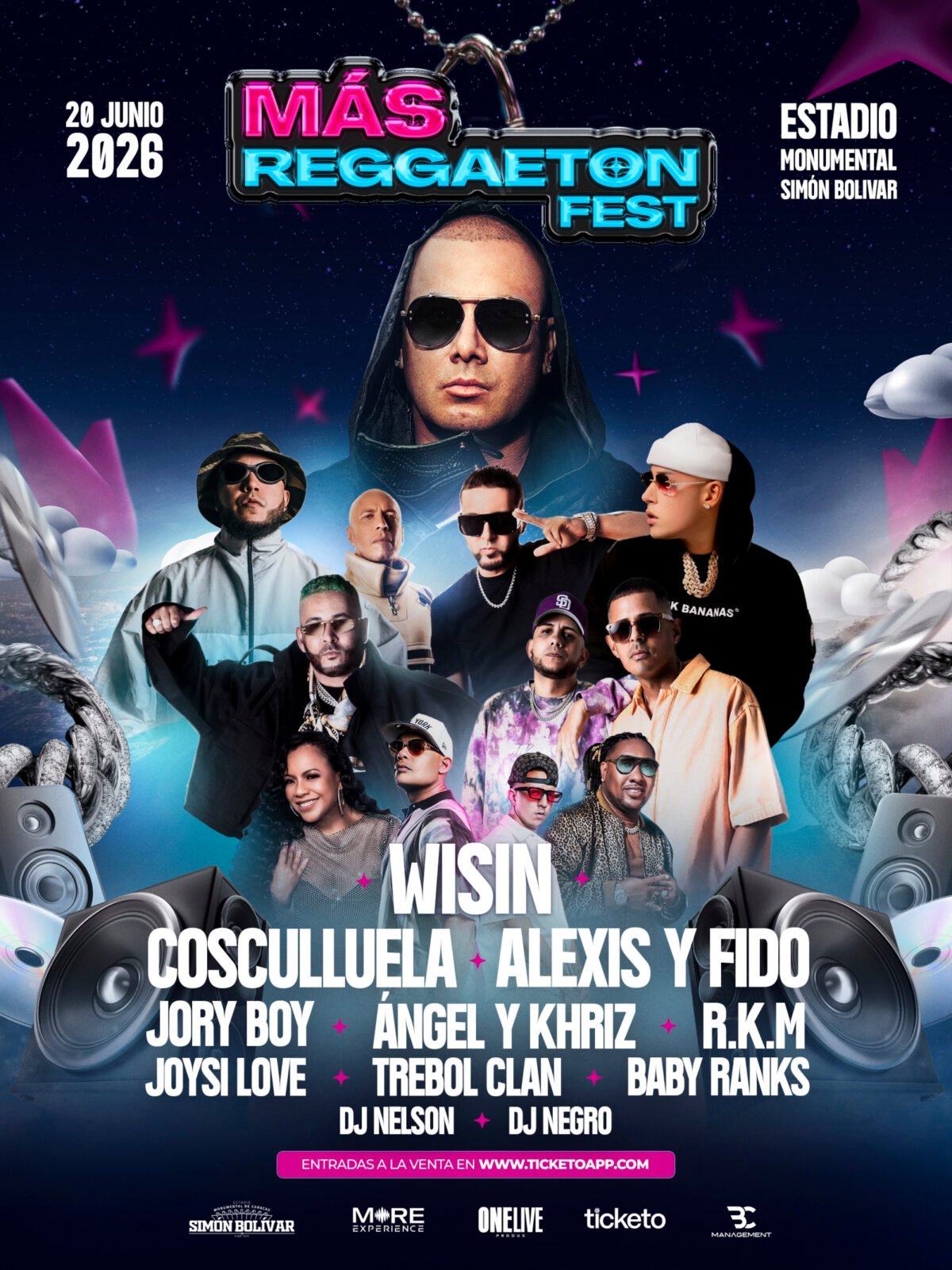 Venezuela recibirá el “Más Reggaetón Fest” con Wisin al frente y un montaje de escala internacional