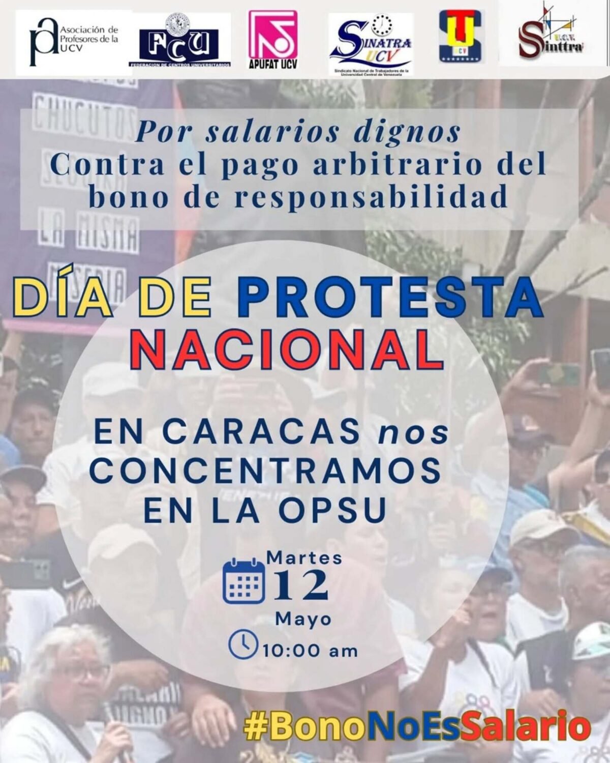 APUCV convocó protesta ante la OPSU para exigir salarios dignos