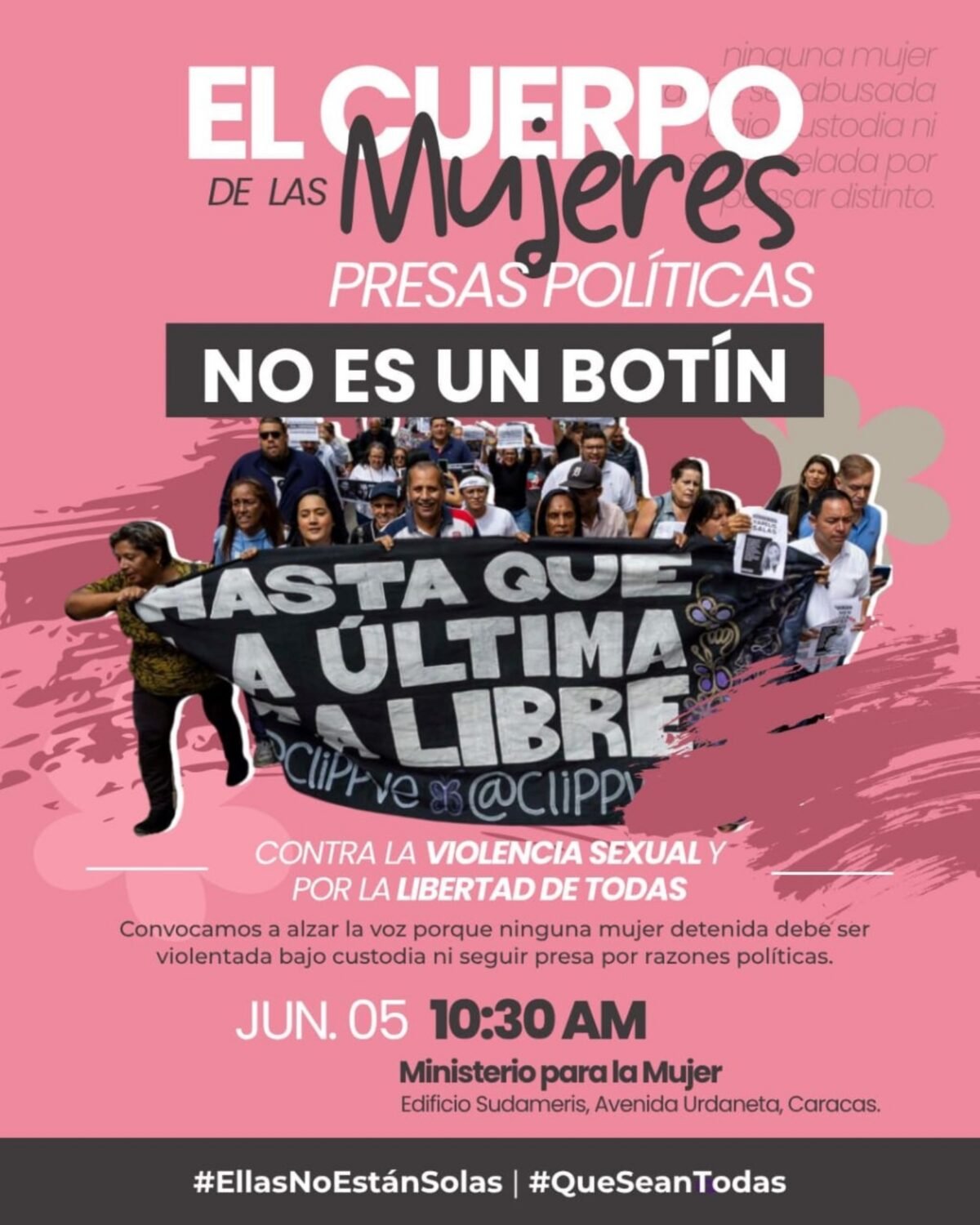 Clippve convocó una protesta frente a la sede del Ministerio para la Mujer en Caracas