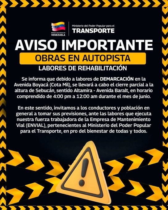 Cerrarán parcialmente un tramo de la Cota Mil durante todo el mes de junio